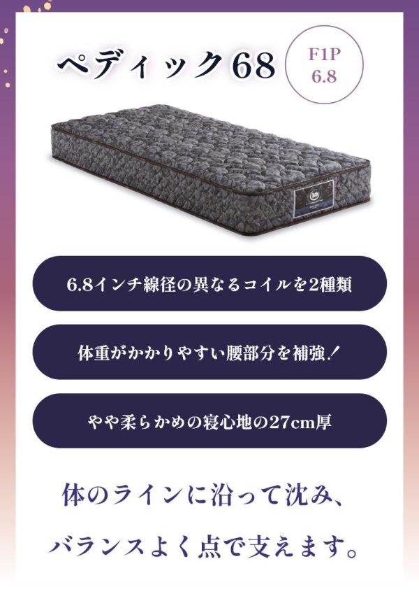 サータ マットレス ペディック68 F1P 6.8 セミダブル SD 開梱設置 