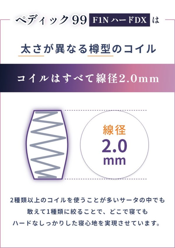 サータ マットレス ペディック99 F1N ハードDX ダブル D  開梱設置（ポケットコイル／コイル線径2.0mm／日本製／厚さ20cm／5.8インチ／体圧分散／ベッドマット／交互配列／W139×D196×H20cm／ Serta） 家具のホンダ インターネット本店 ラグ・カーペット・じゅうたん ...