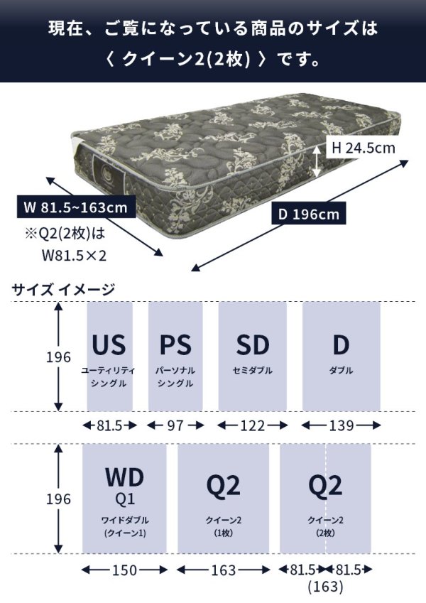 サータ　マットレス　セミダブル　ペディック910F1P アレルリーフ　ＳＤ サータ マットレス ペディック910 F1-P アレルリーフ クイーン2 Q2 2枚