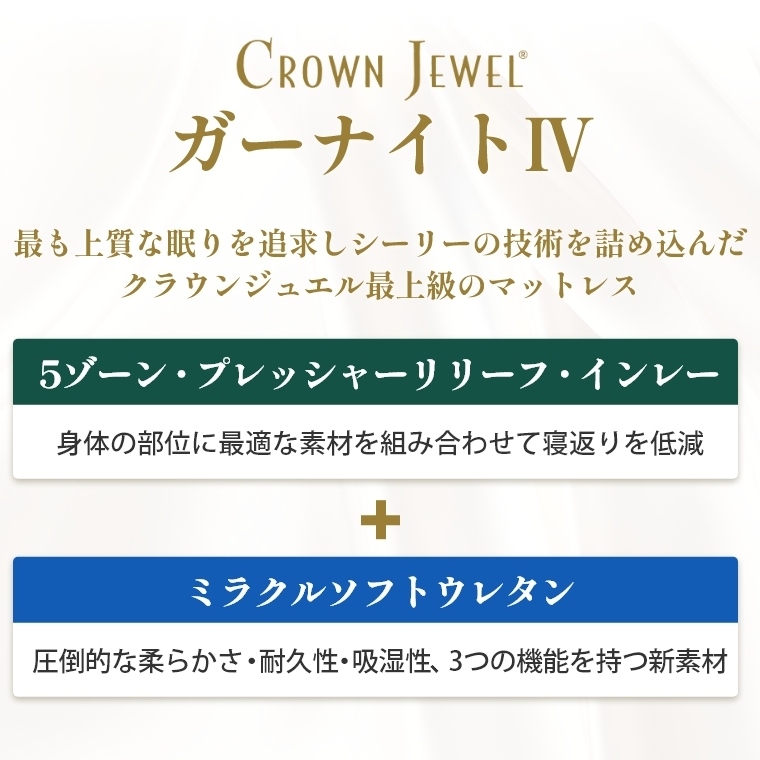 開梱設置】シーリー Sealy クラウンジュエル ガーナイト4 S 開梱設置】シーリー Sealy クラウンジュエル ガーナイト4 S