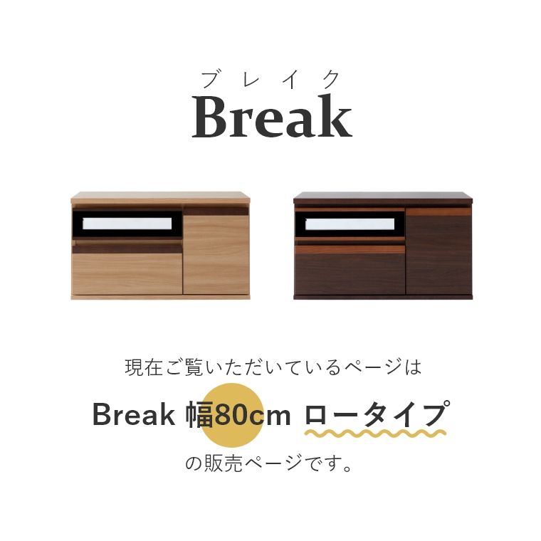 Break ブレイク 80AVボードL 幅80cm ロータイプ （ローボード/テレビボード/テレビ台/収納/おしゃれ/モダン/完成品/大川家具/モーブル/日本製）