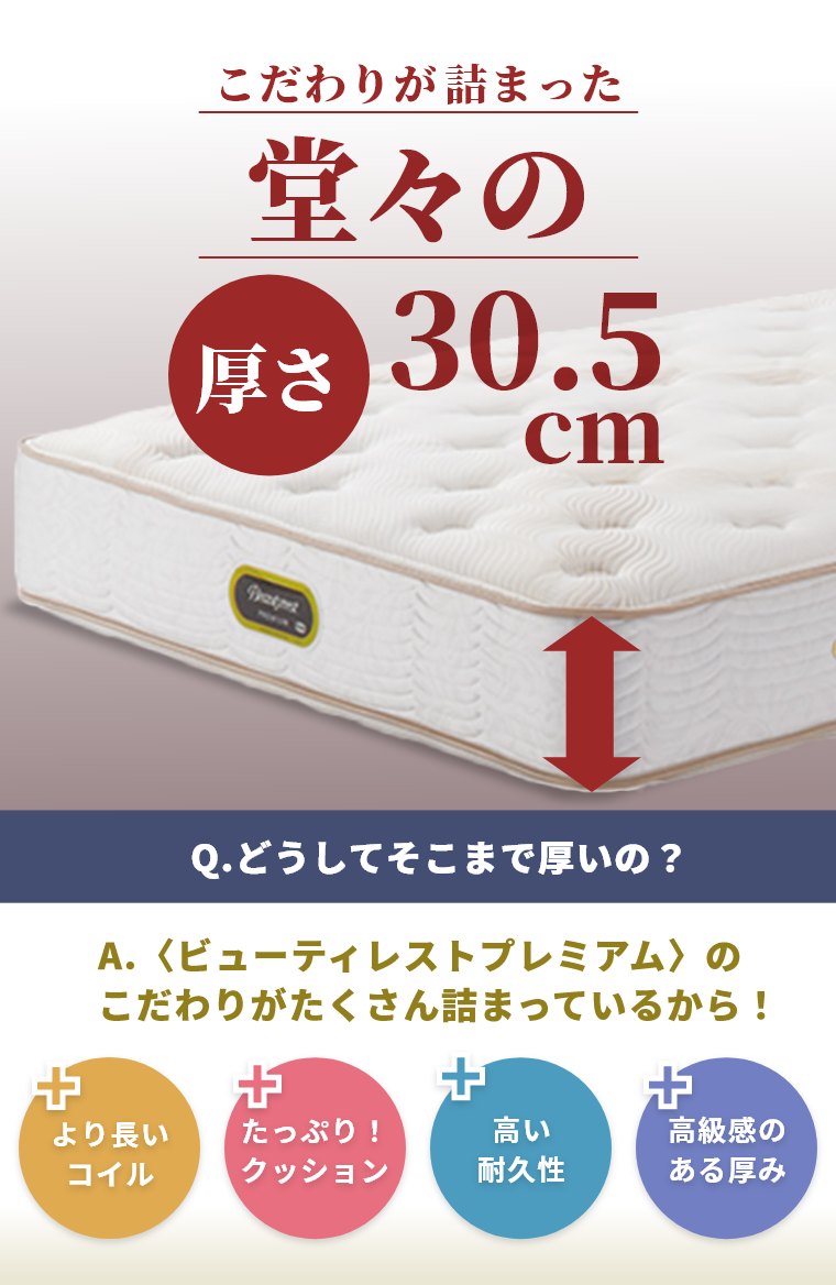 �V�����Y �}�b�g���X �G�O�[�N�e�B�u �v���~�A�� �_�u�� 30.5cm�� 7.5�C���` AA21121 �J���ݒu