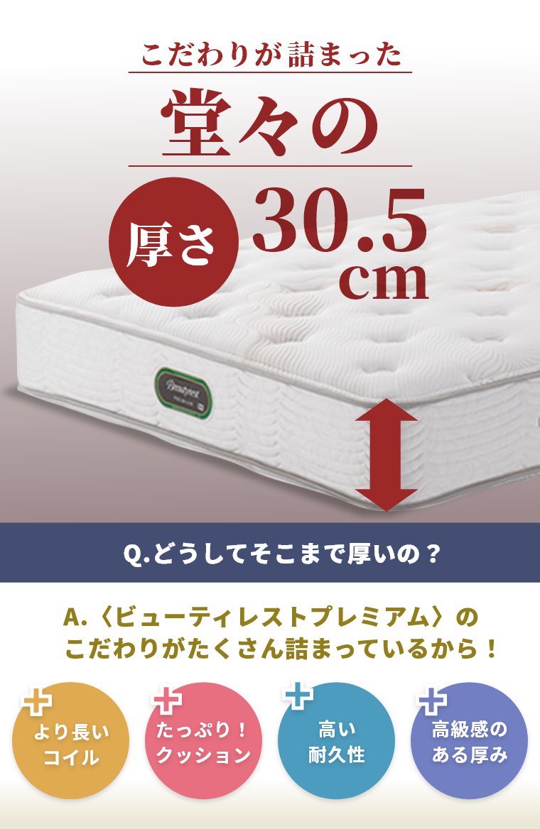 �V�����Y �}�b�g���X �G�O�[�N�e�B�u �j���[�t�B�b�g �v���~�A�� �_�u�� 30.5cm�� 7.5�C���` AA21111 �J���ݒu