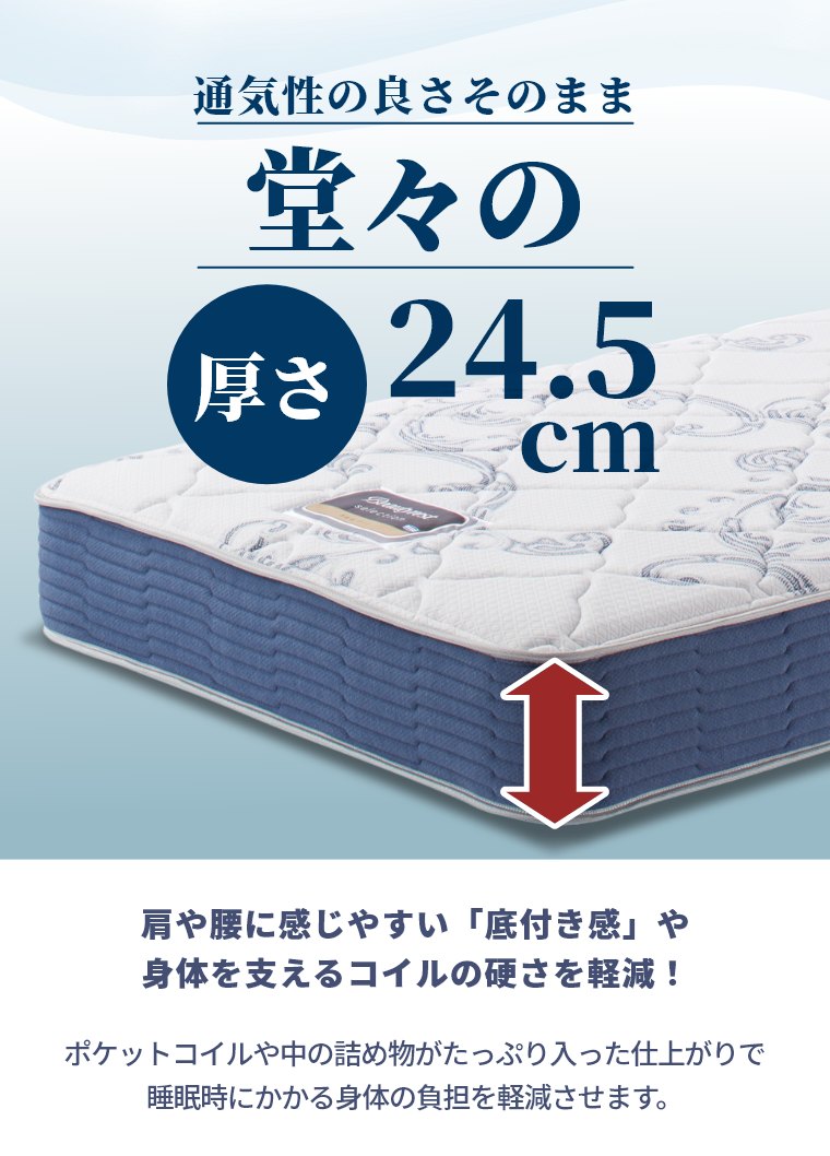 �V�����Y �}�b�g���X �j���[�t�B�b�g �Z���N�V���� �_�u�� 24.5cm�� 6.5�C���` AB2112A �J���ݒu