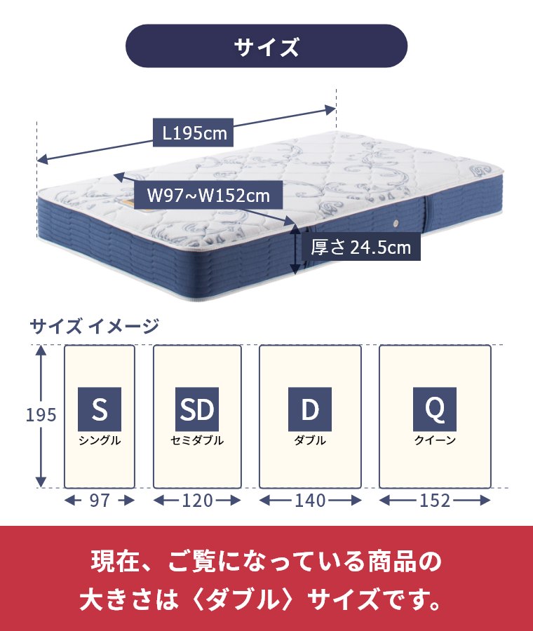�V�����Y �}�b�g���X �j���[�t�B�b�g �Z���N�V���� �_�u�� 24.5cm�� 6.5�C���` AB2112A �J���ݒu