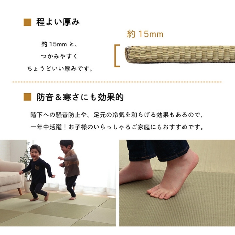 空気清浄と消臭効果でスッキリ！い草 マット 約70×70cm 6枚組 （抗菌