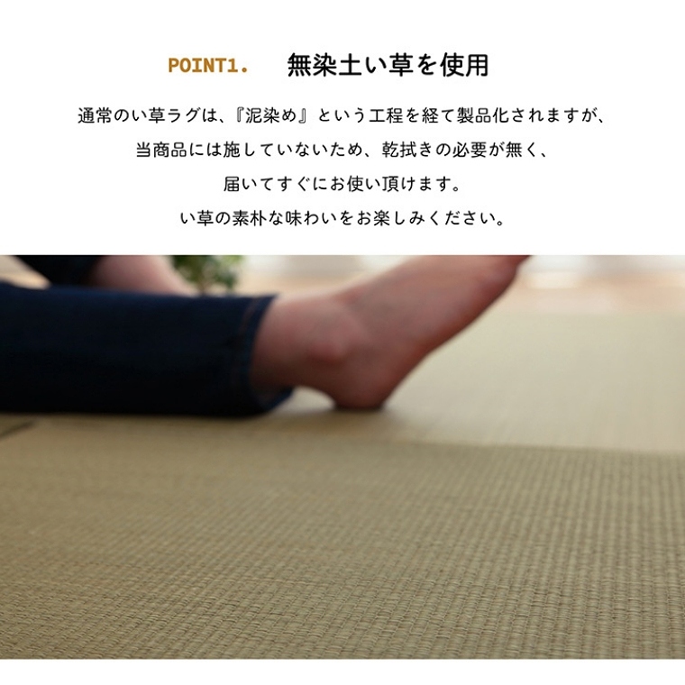 空気清浄と消臭効果でスッキリ！い草 マット 約70×70cm 9枚組 （抗菌