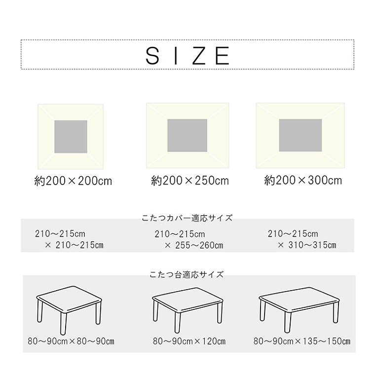 安心の日本製！破れにくいヌードこたつ布団 単品 約200×250cm (対応