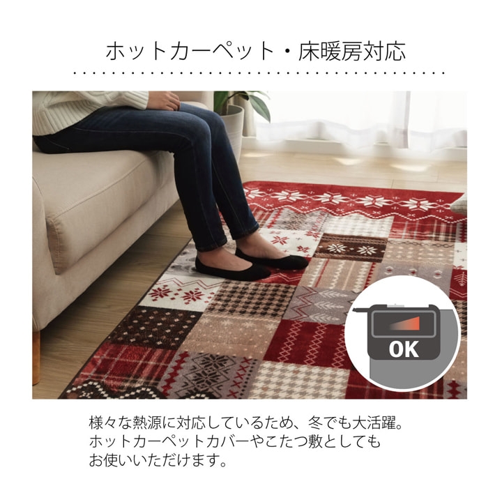 お手入れ簡単！やさしい肌触りのフランネルラグ 約200×240cm イケヒコ