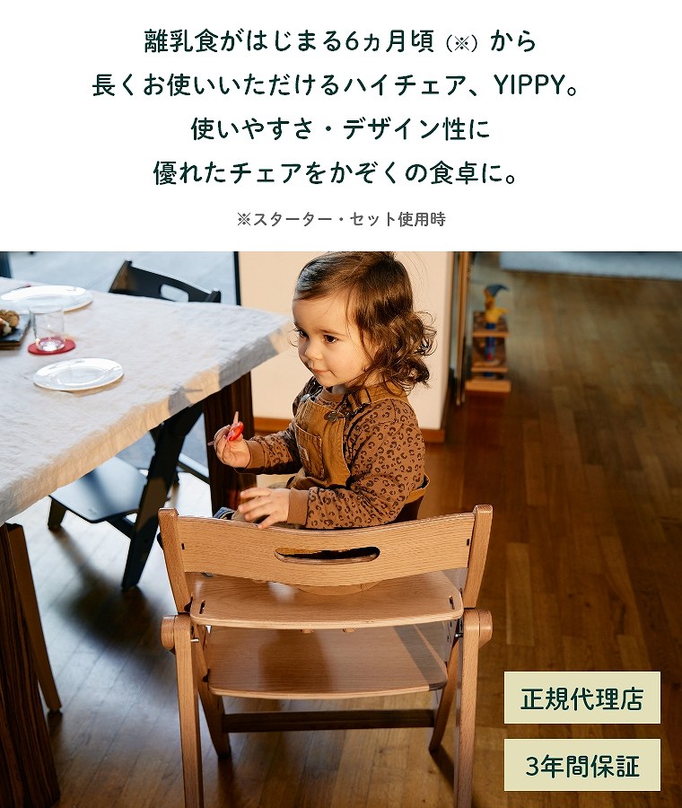 3歳からの5点セット】 木製 ベビーチェア イッピー トランク YIPPY