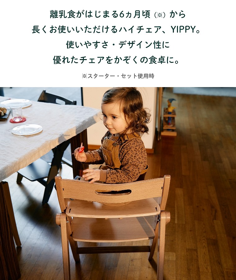 3歳までの3点セット】 木製 ベビーチェア イッピー トランク