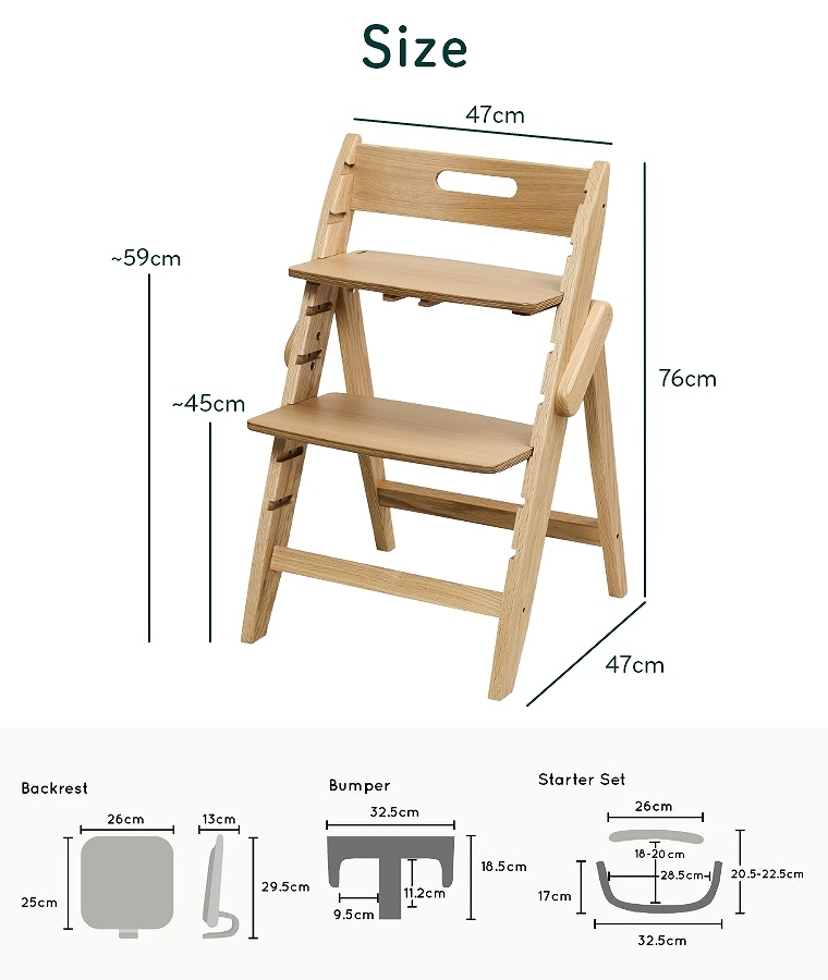 3歳までの4点セット】 木製 ベビーチェア イッピー トランク YIPPY