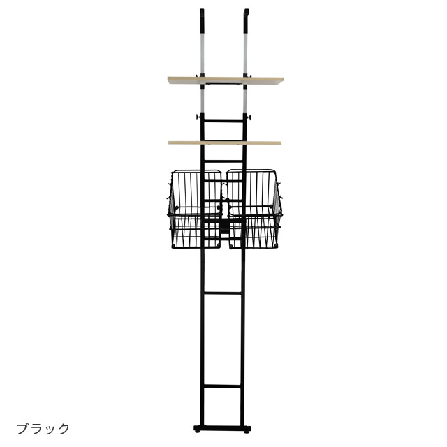 防水パンがあっても置ける！ 突っ張り式洗濯機ラック 棚2枚＋