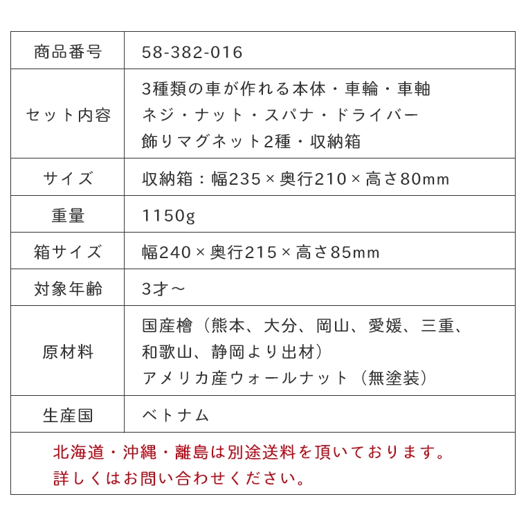 色々な車が作れる！ 木のおもちゃ 整備士セット IKONIH アイコニー