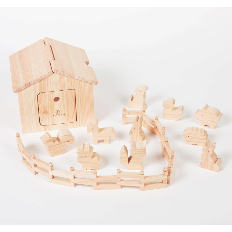 その他 IKONIH HOUSE 屋根も扉も開く！10種類の動物たちのかわいいおうち 木の