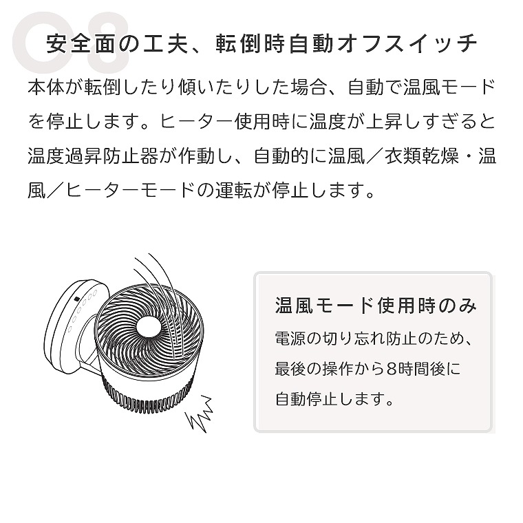 冬は1200Wのヒーターとして、夏はサーキュレーターとして 衣類乾燥機能