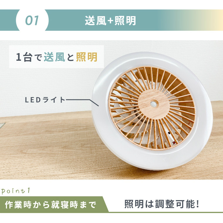 送風も照明もこれ1台！人感センサー付きで手間いらず。 扇風機 LED 