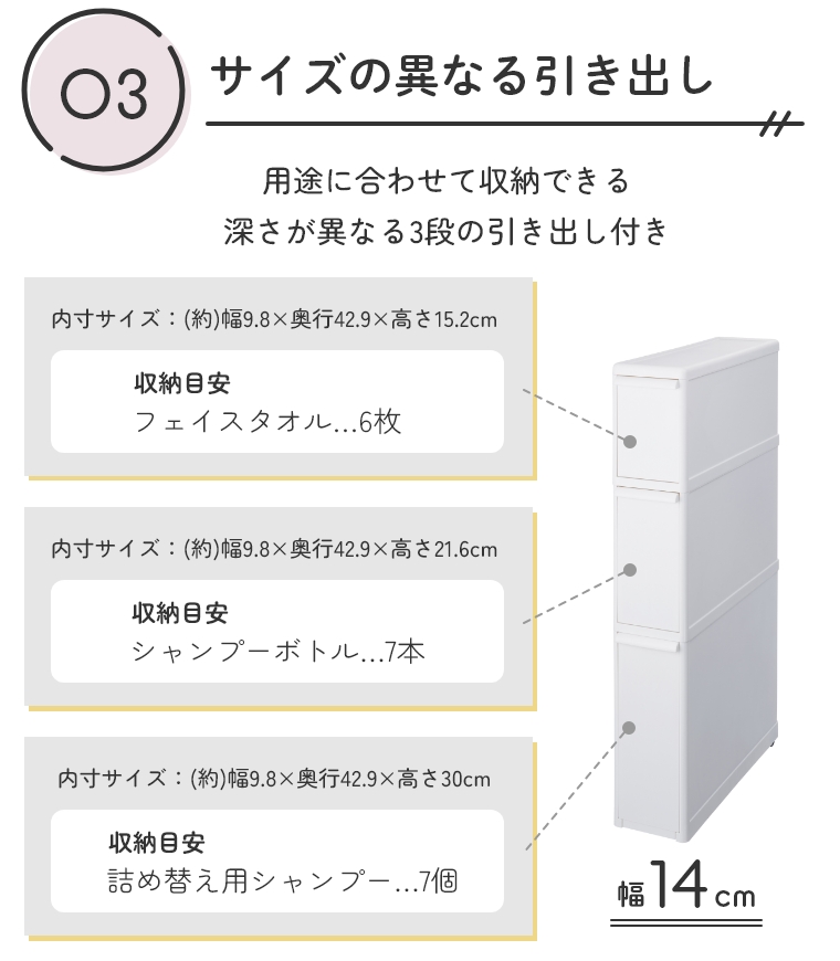 ちょっとしたすき間で使える「隠す」収納 スリムストレージ ファイントールストッカー 幅14cmタイプ FTS-111L Like-it ライクイット  (デッドスペース/キッチン/サニタリー/ランドリールーム/洗濯機横/組み合わせ/白/ホワイト/グレー/見えない) 家具のホンダ ...