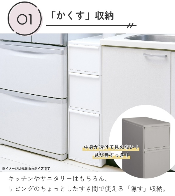 ちょっとしたすき間で使える「隠す」収納 スリムストレージ ちょっとしたすき間で使える「隠す」収納 スリムストレージ
