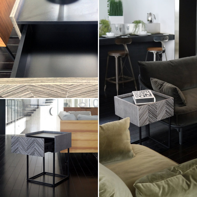 グレーカラーで表現する繊細な前板デザインと華奢な脚部のバランスが