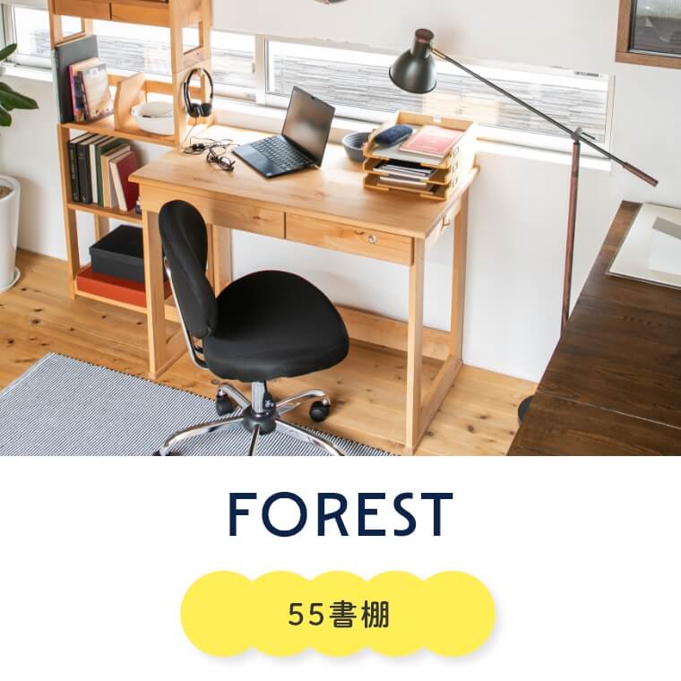 FOREST(フォレスト) 55書棚/収納棚/本棚/フック付き/動かせるブック