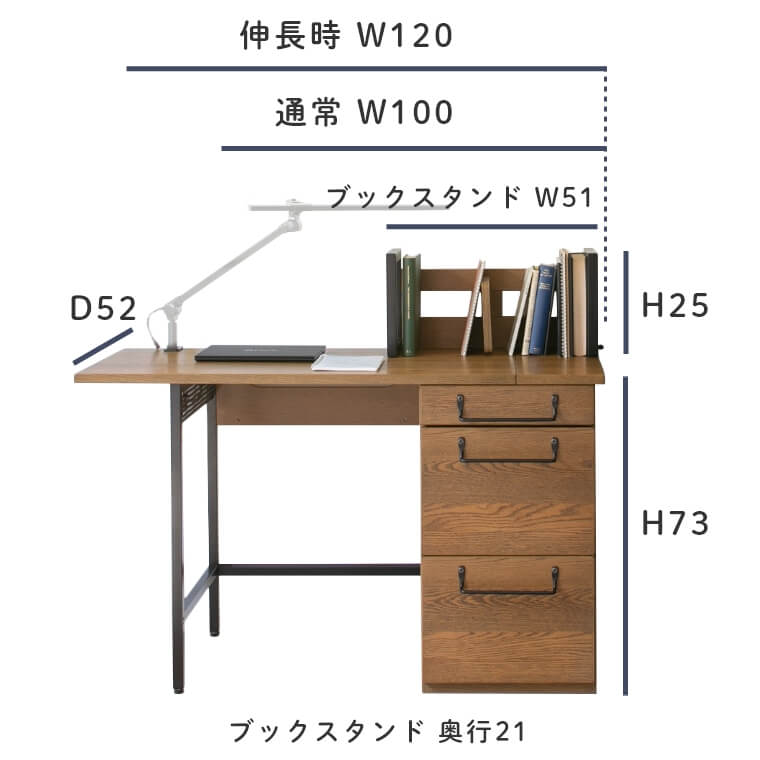 インダストリアルテイストが魅力の100伸長式デスク エヴォル(/拡張天板