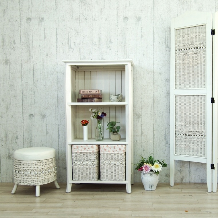 ホワイトウォッシュカラーに染めたラタンインテリア fiore (フィオーレ