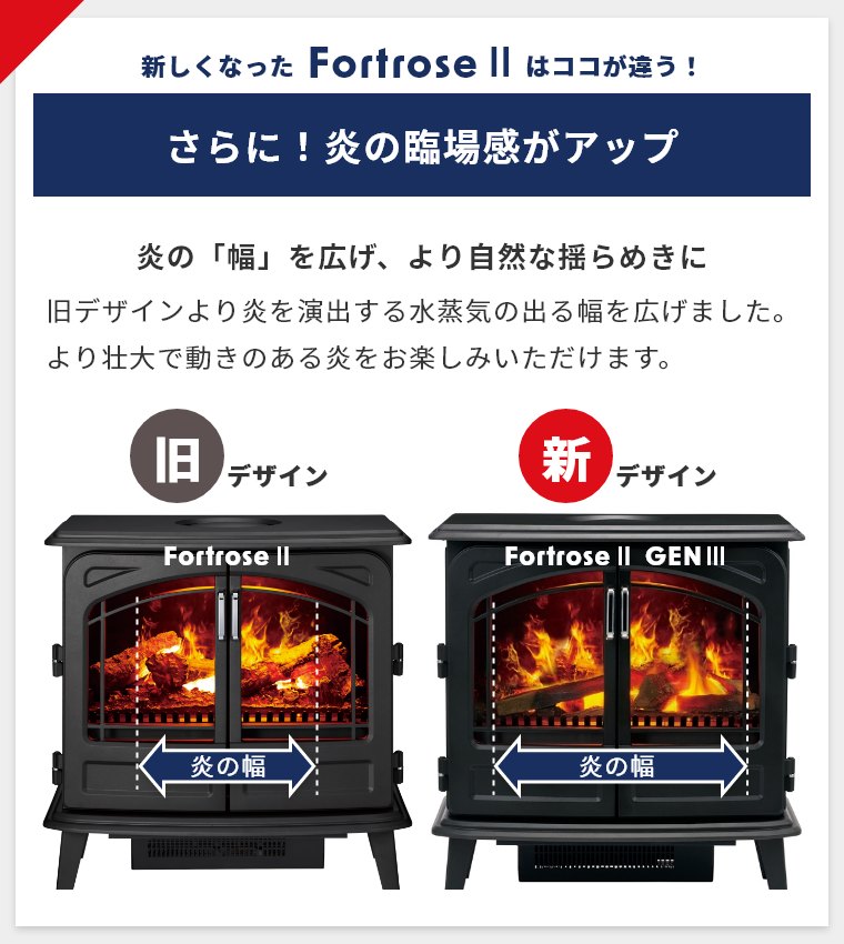 炎ボリューム調整可Dimplex FortroseII ディンプレックス電気暖炉 FORII12J