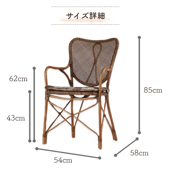 ラタンチェア アーム付 オールシーズン快適に使えるチェア(ラタンチェア/ダイニングチェア/リビングチェア/オールシーズン/アーム付/ラタン/籐家具/風間/ベージュ/シンプル/素材感/クッション付き)  家具のホンダ インターネット本店 ラグ・カーペット・じゅうたん ...