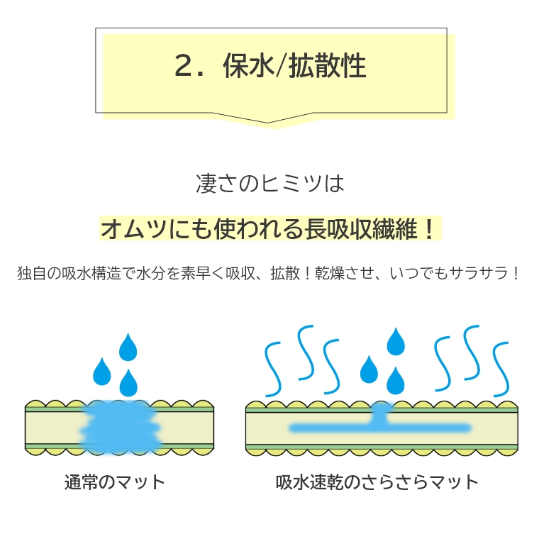 バスマット さらさら 30×50cm 吸水名人 サラサラバスマット ネオ