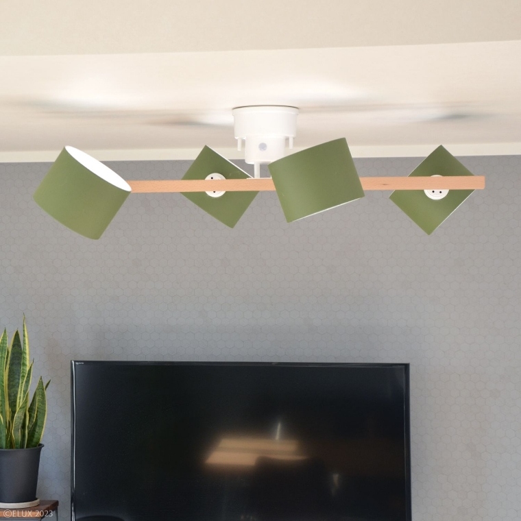 最大12畳まで対応！角度調整が可能なシンプルな4灯シーリングライト