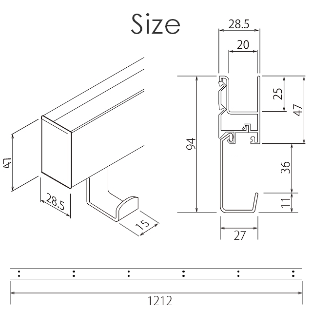 簡単壁付け ハンガーラック 壁に付けられる家具 スリム長押 1200mm ブラック木目(ZM-171) クロームシルバー(ZM-175) / 120cm  家具のホンダ インターネット本店 ラグ・カーペット・じゅうたん・テーブルマット匠の通販サイト