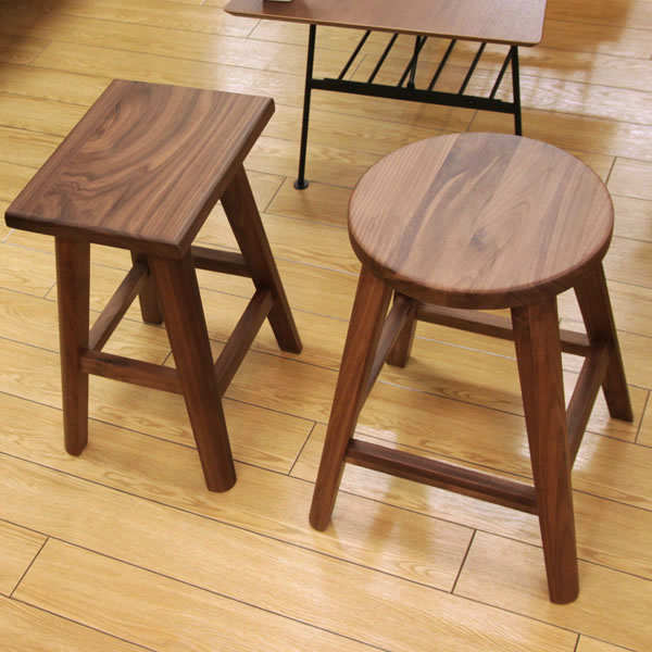 ウォールナット ラウンドスツール ブルーノ W34×D34×H43cm 家具 ウォールナット ラウンドスツール ブルーノ W34×D34×H43cm 家具
