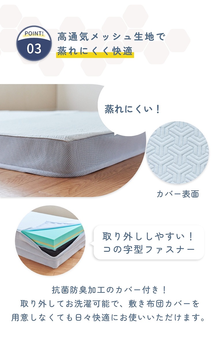 ファセットマットレス ダブル 腰痛軽減 硬さが選べる 三つ折り ファセットマットレス ダブル 腰痛軽減 硬さが選べる 三つ折り