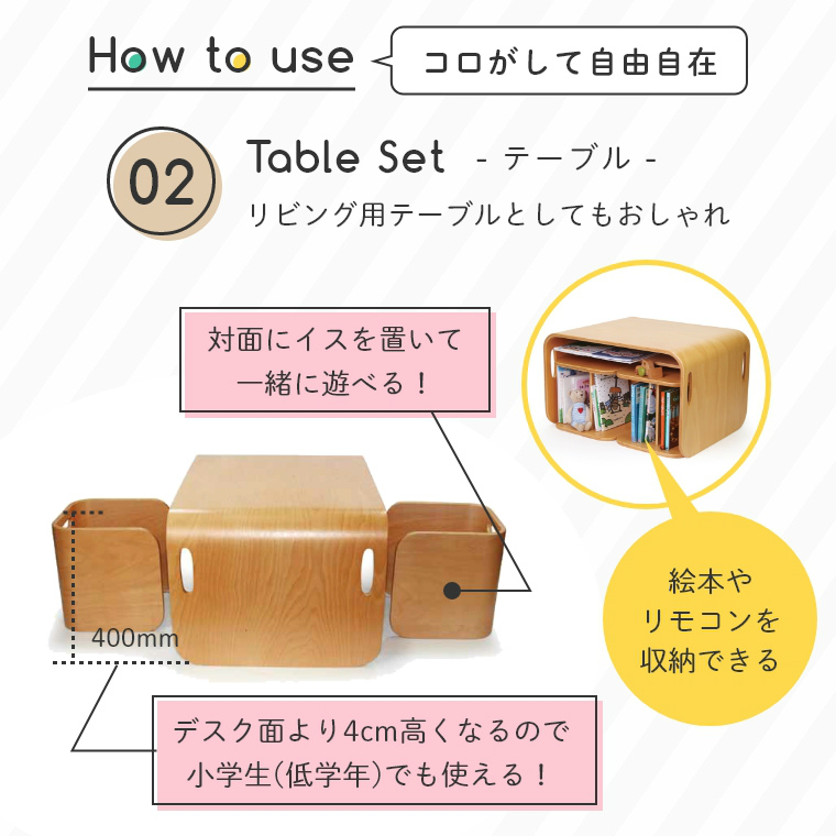 コロコロデスク ブラックウォールナット 単品 コロコロして使う