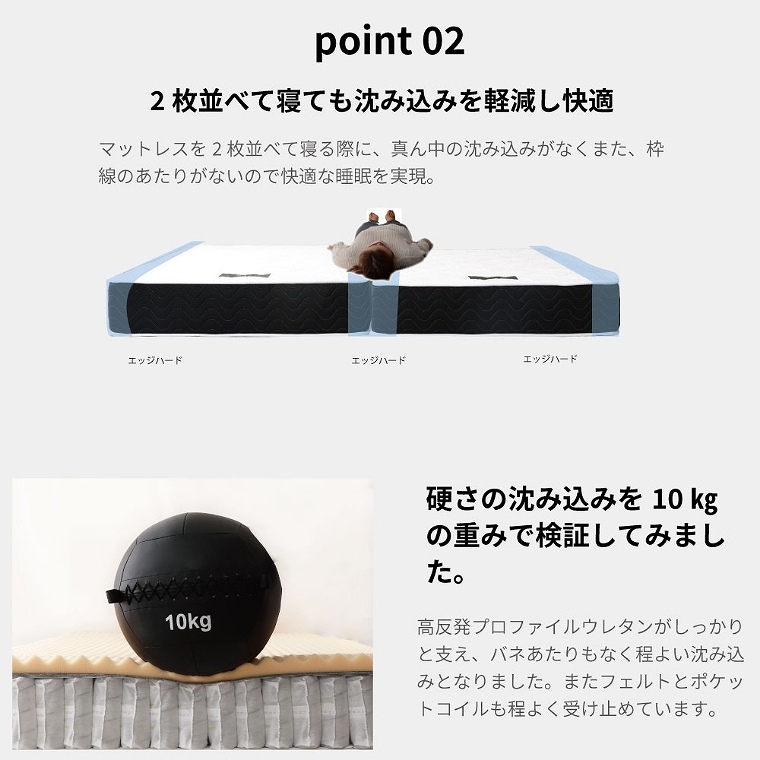 ポケットコイルマットレス 高反発 クイーンサイズ(抗菌/日本製 ポケットコイルマットレス 高反発 クイーンサイズ(抗菌/日本製