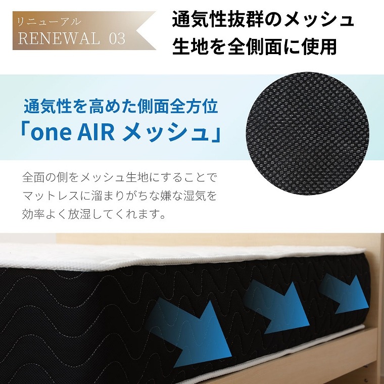 ポケットコイルマットレス 高反発 クイーンサイズ(抗菌/日本製 ポケットコイルマットレス 高反発 クイーンサイズ(抗菌/日本製