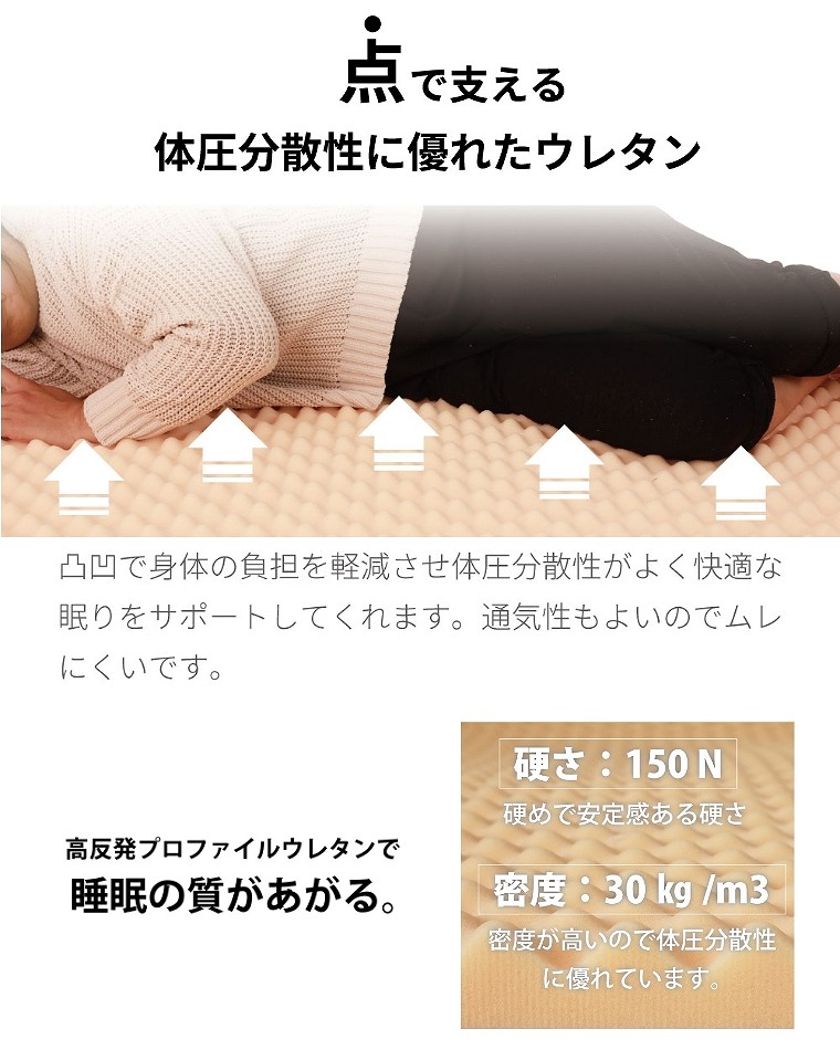 ポケットコイルマットレス 高反発 クイーンサイズ(抗菌/日本製 ポケットコイルマットレス 高反発 クイーンサイズ(抗菌/日本製