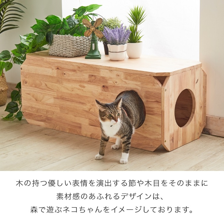 自由に回れる猫ちゃんの遊び場を増やせる ナチュラルシグネチャー NATURAL SIGNATURE キャトハス ペットベンチ L 家具のホンダ  インターネット本店