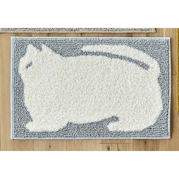 クラフト感がかわいい動物がモチーフのマット Tama（タマ） 約45×70cm