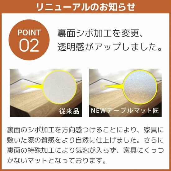 高級テーブルマット「テーブルマット匠（たくみ）」 角型（2mm厚）180