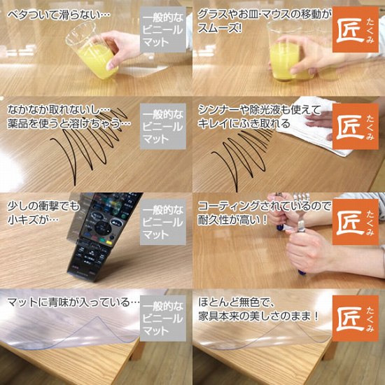 TAKUMI デスクマット テーブルクロス テーブルマット 透明